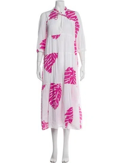 Pre-owned Honorine Printed Long Dress In White