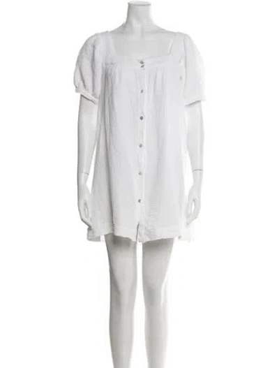 Pre-owned Honorine Ruffle Embellishment Nightgown In White