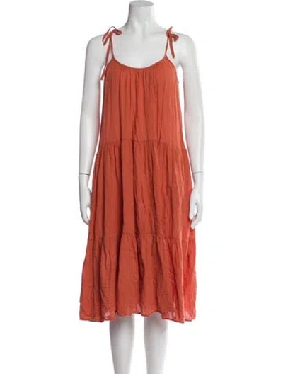 Pre-owned Honorine Scoop Neck Knee-length Dress In Orange