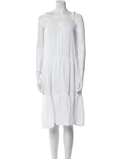 Pre-owned Honorine Scoop Neck Knee-length Dress In White