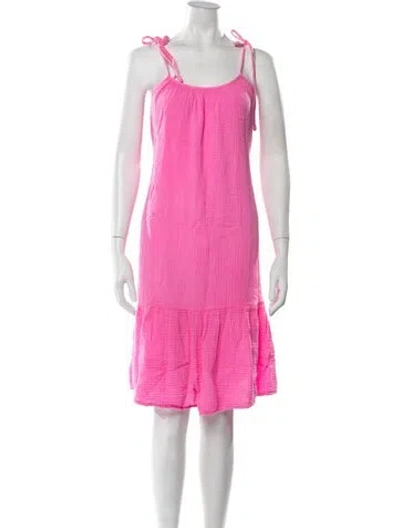 Pre-owned Honorine Scoop Neck Midi Length Dress In Pink