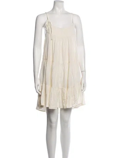 Pre-owned Honorine Scoop Neck Mini Dress In Neutrals