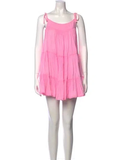 Pre-owned Honorine Scoop Neck Mini Dress In Pink