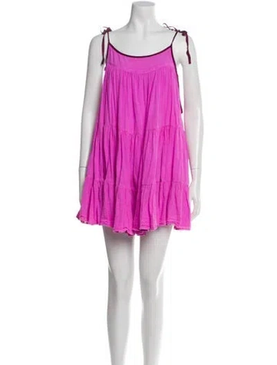 Pre-owned Honorine Scoop Neck Mini Dress In Pink