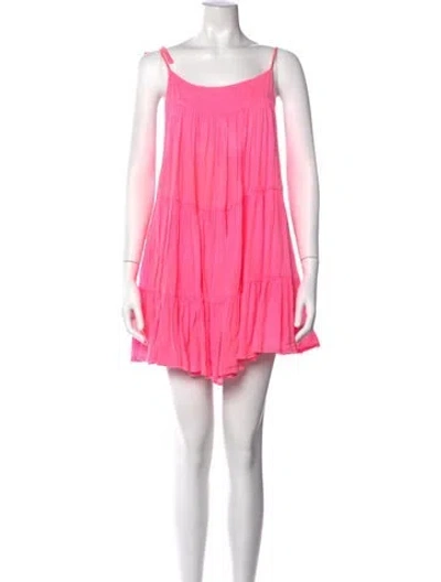 Pre-owned Honorine Scoop Neck Mini Dress In Pink