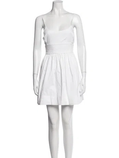 Pre-owned Honorine Scoop Neck Mini Dress In White