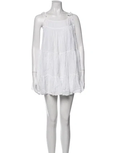 Pre-owned Honorine Scoop Neck Mini Dress In White