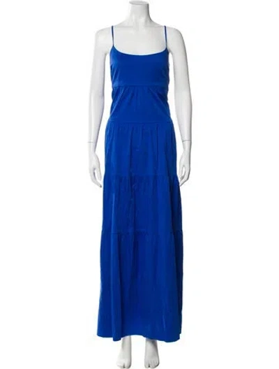 Pre-owned Honorine Square Neckline Long Dress In Blue