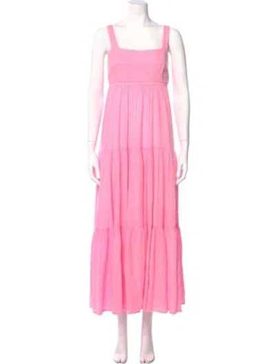 Pre-owned Honorine Square Neckline Long Dress In Pink