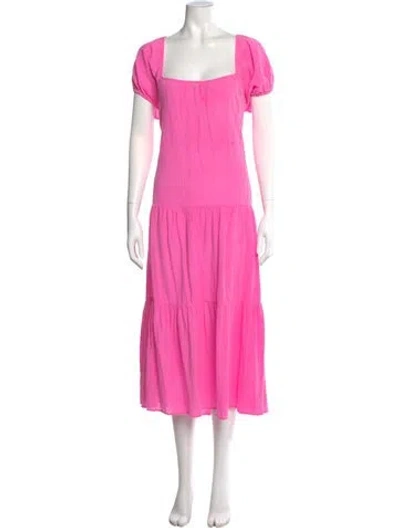 Pre-owned Honorine Square Neckline Long Dress In Pink
