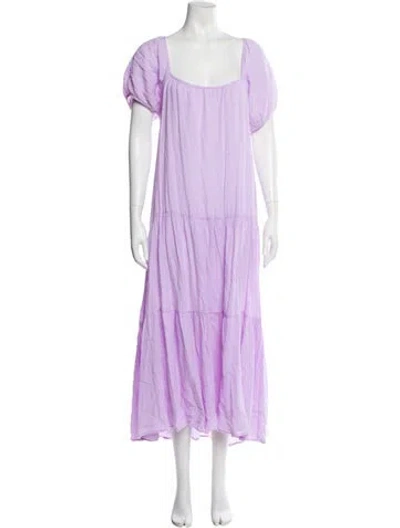 Pre-owned Honorine Square Neckline Long Dress In Purple