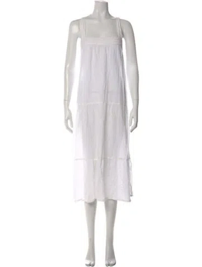 Pre-owned Honorine Square Neckline Long Dress In White