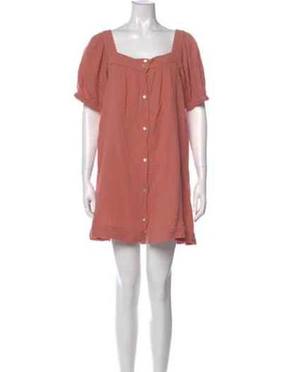 Pre-owned Honorine Square Neckline Mini Dress In Orange