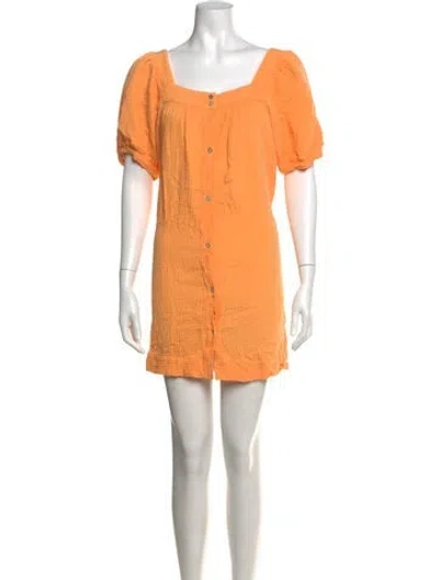 Pre-owned Honorine Square Neckline Mini Dress In Orange