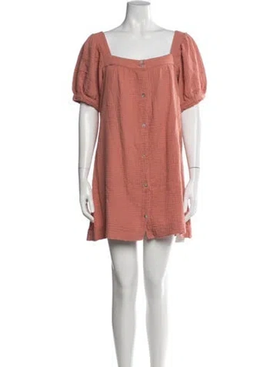 Pre-owned Honorine Square Neckline Mini Dress In Orange
