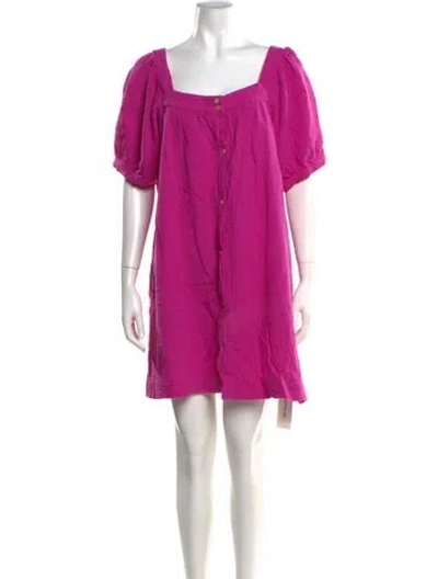 Pre-owned Honorine Square Neckline Mini Dress In Pink