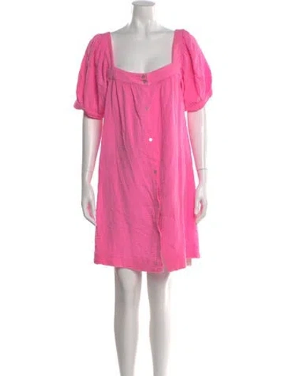 Pre-owned Honorine Square Neckline Mini Dress In Pink