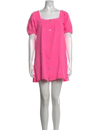 Pre-owned Honorine Square Neckline Mini Dress In Pink