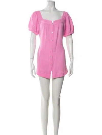 Pre-owned Honorine Square Neckline Mini Dress In Pink