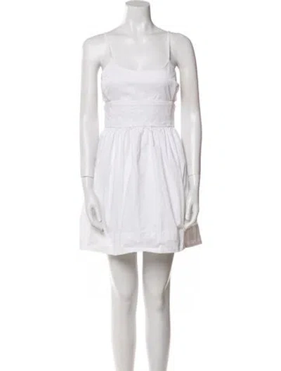 Pre-owned Honorine Square Neckline Mini Dress In White