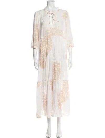 Pre-owned Honorine Striped Long Dress In Neutral