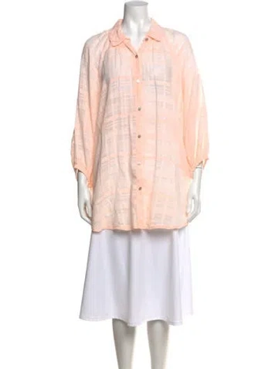 Pre-owned Honorine Striped Long Sleeve Blouse In Pink