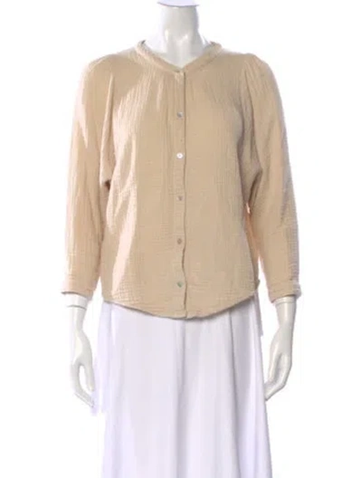 Pre-owned Honorine Three-quarter Sleeve Blouse In Neutral