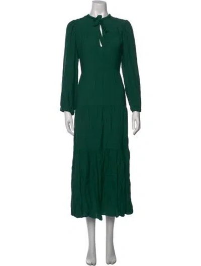 Pre-owned Honorine Tie Neck Long Dress W/ Tags In Green