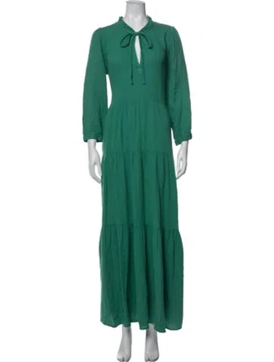 Pre-owned Honorine Tie Neck Long Dress W/ Tags In Green