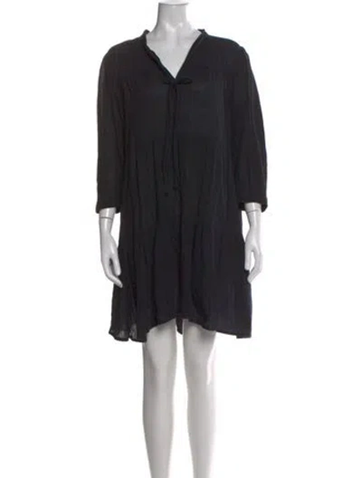 Pre-owned Honorine Tie Neck Mini Dress In Black