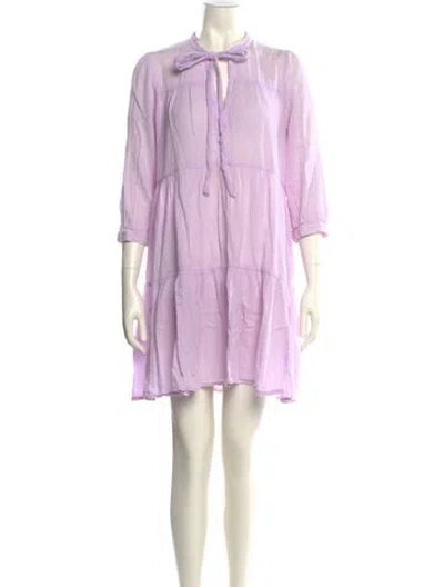 Pre-owned Honorine Tie Neck Mini Dress In Pink