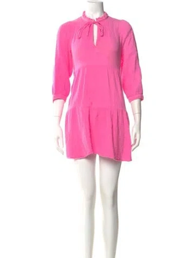 Pre-owned Honorine Tie Neck Mini Dress In Pink
