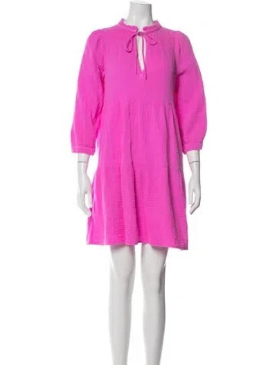 Pre-owned Honorine Tie Neck Mini Dress In Pink