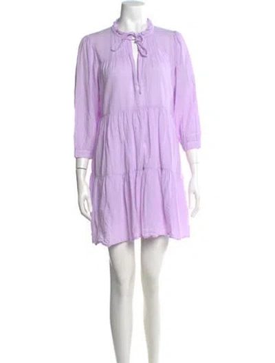 Pre-owned Honorine Tie Neck Mini Dress In Purple