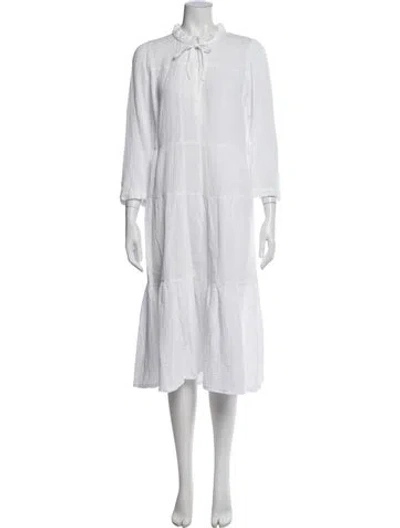 Pre-owned Honorine Tie Neck Mini Dress In White