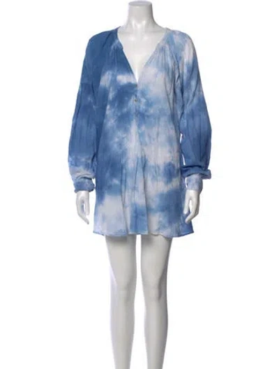 Pre-owned Honorine Tie-dye Print Mini Dress In Blue