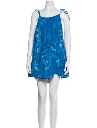 Pre-owned Honorine Tie-dye Print Mini Dress In Blue