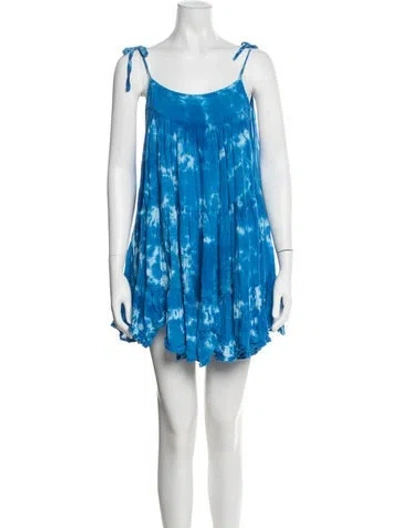 Pre-owned Honorine Tie-dye Print Mini Dress In Blue