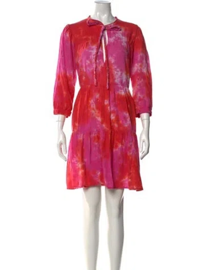 Pre-owned Honorine Tie-dye Print Mini Dress In Pink