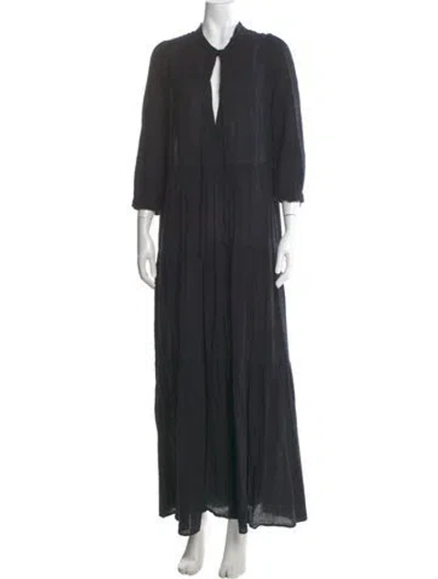Pre-owned Honorine V-neck Long Dress In Black