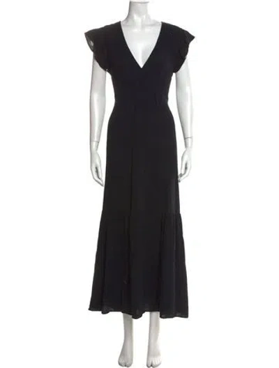 Pre-owned Honorine V-neck Long Dress In Black