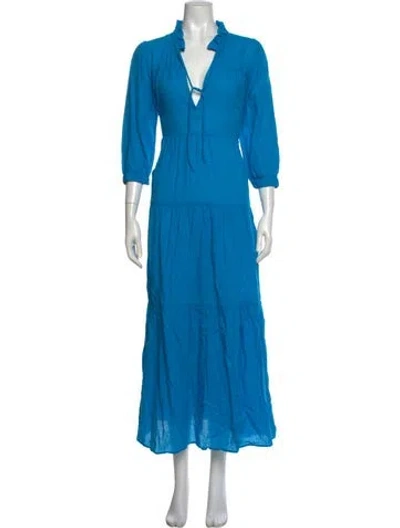 Pre-owned Honorine V-neck Long Dress In Blue