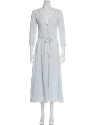 Pre-owned Honorine V-neck Long Dress In Blue