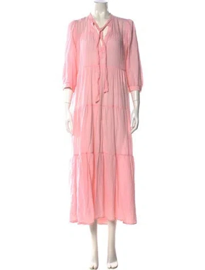 Pre-owned Honorine V-neck Long Dress In Pink