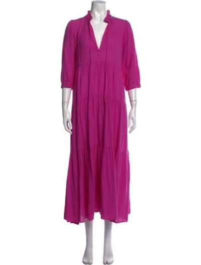 Pre-owned Honorine V-neck Long Dress In Pink