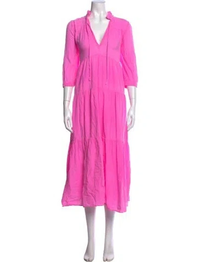 Pre-owned Honorine V-neck Long Dress In Pink