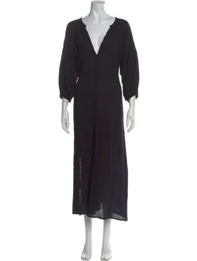 Pre-owned Honorine V-neck Long Dress W/ Tags In Black