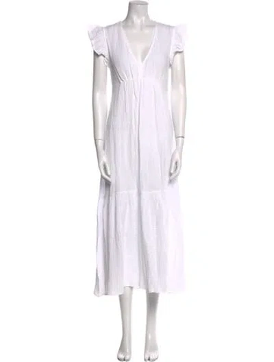 Pre-owned Honorine V-neck Long Dress In White