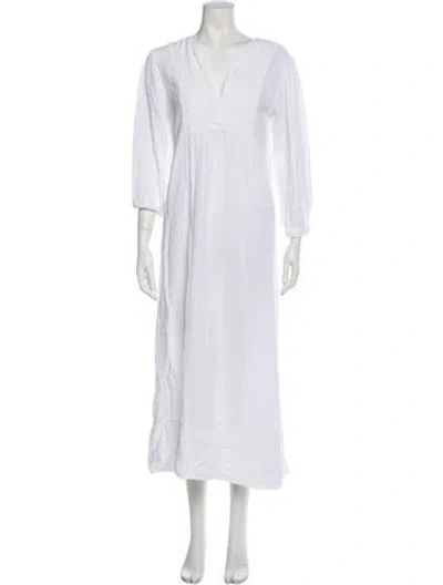 Pre-owned Honorine V-neck Long Dress In White