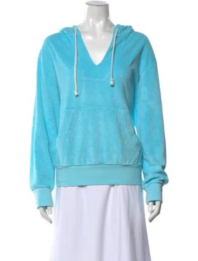 Pre-owned Honorine V-neck Long Sleeve Hoodie In Blue